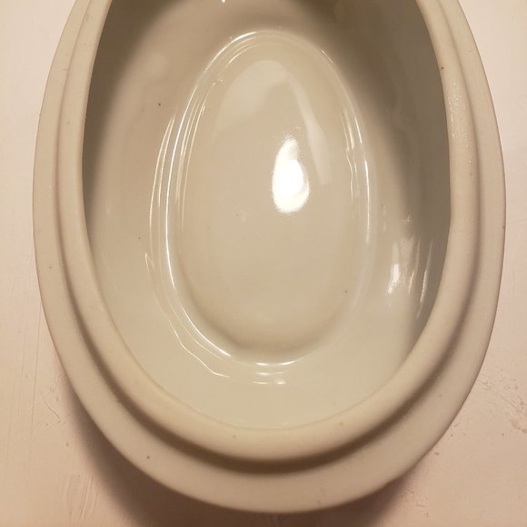 EGG SHAPED TRINKET DISH w/ LID - FLOWERS & GOLD INLAY TRIM - 5.5" X 3.5" X 3.5" - Picture 13 of 15